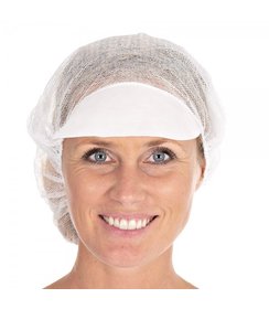 Filet à cheveux bouffant avec visière en viscose, blanc