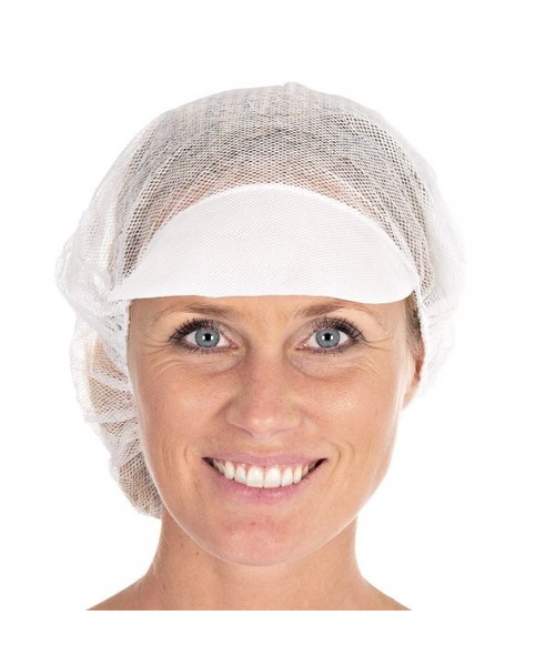 HygoStar Filet à cheveux bouffant avec visière en viscose, blanc