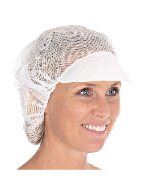 HygoStar Filet à cheveux bouffant avec visière en viscose, blanc