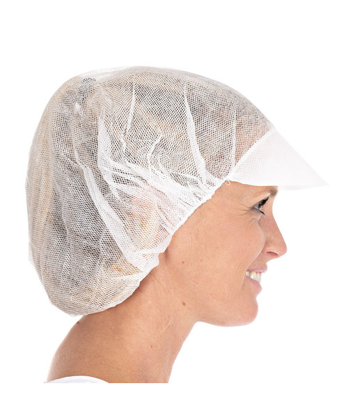 HygoStar Filet à cheveux bouffant avec visière en viscose, blanc