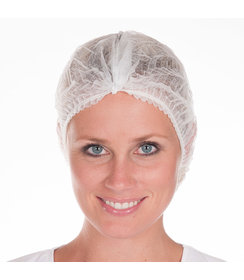 Filet à cheveux Clip Cap détectable PP, 50 cm, blanc