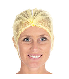 Filet à cheveux Clip Cap détectable PP, 50 cm, jaune