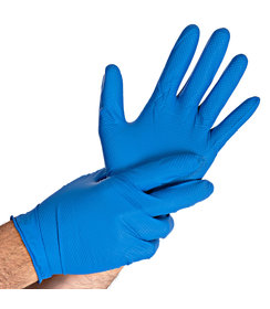 Gants en nitrile POWER GRIP sans poudre, couleur bleue