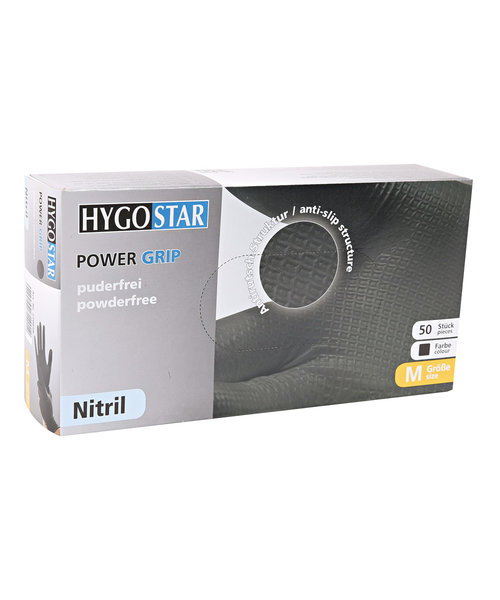 HygoStar Nitril handschoenen POWER GRIP poedervrij zwart