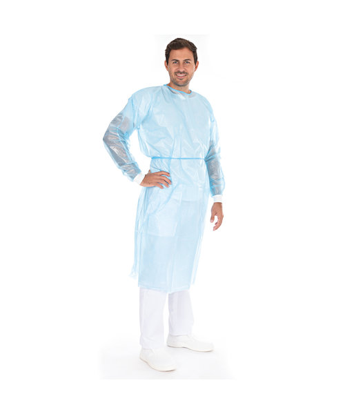 HygoStar Tablier jetable « Protect » avec revêtement PP/PE, bleu