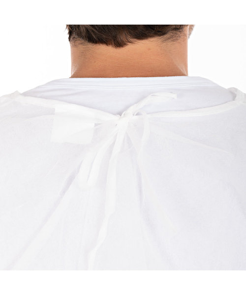 HygoStar Toga en PP/PE avec cordons au cou et aux poignets, blanc