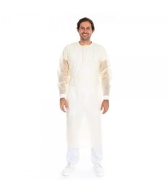 Toga en PP/PE avec cordons au cou et aux poignets, jaune