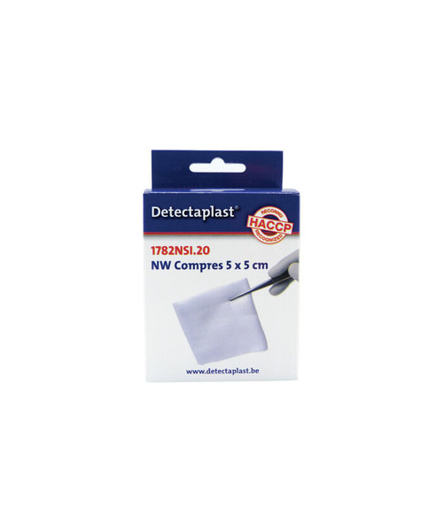 Detectaplast DETECTAPLAST detecteerbaar, non-woven kompres 5 x 5 cm/ doos 20 stuks