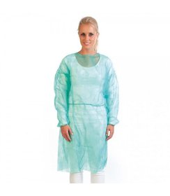 Blouse d'hôpital avec élastiques PP, verte
