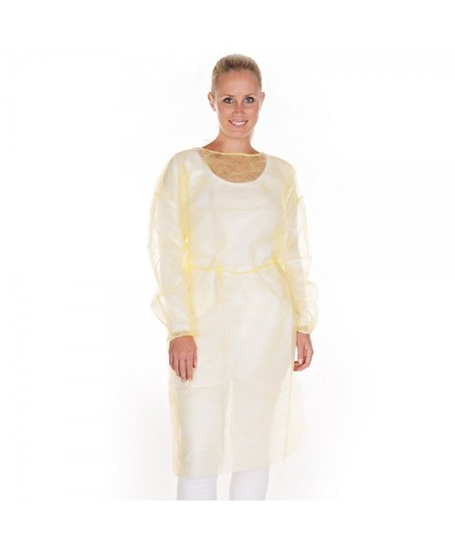 HygoStar Blouse d'hôpital avec élastiques en PP, jaune