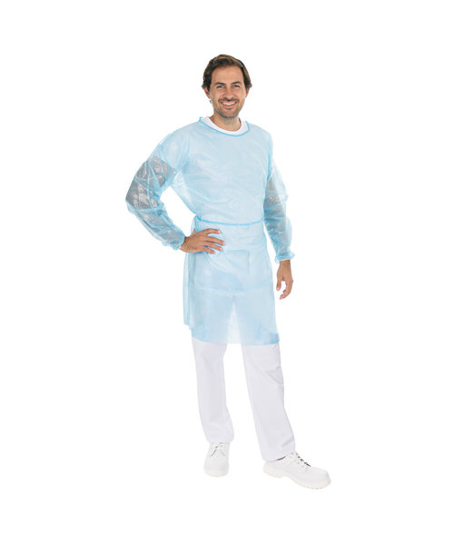 HygoStar Blouse médicale PP, entièrement laminée (120 x 140 cm), bleue