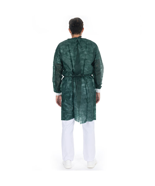 HygoStar Blouse d'hôpital avec poignets tricotés PP (115 x 140 cm), vert foncé