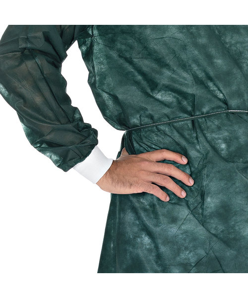 HygoStar Blouse d'hôpital avec poignets tricotés PP (115 x 140 cm), vert foncé