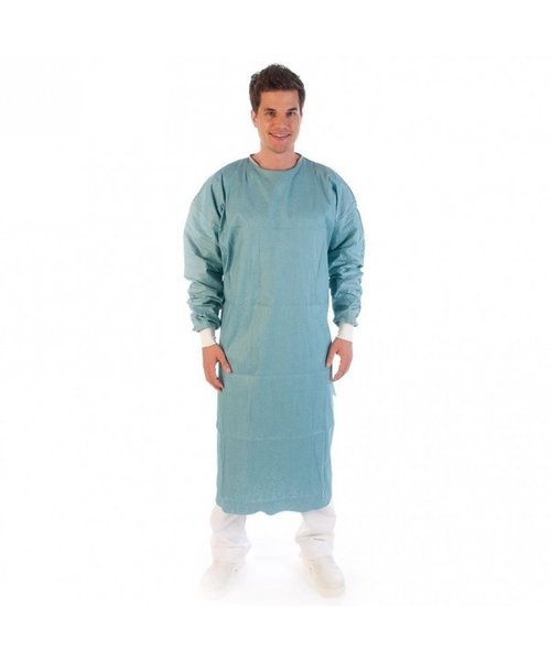 HygoStar Blouse chirurgicale avec poignets, spunlace, verte