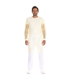 Blouse patient « Eco » avec poignets tricotés PP, jaune