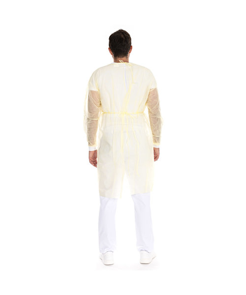HygoStar Blouse patient « Eco » avec poignets tricotés PP, jaune