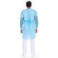 HygoNorm Blouse patient « Light » avec poignets tricotés SMS, bleue