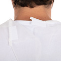 HygoStar Blouse d'hôpital avec fermeture velcro, PP/revêtement PE, blanche