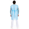 HygoStar Patiëntenjas met velcro, PP/ ged. PE-coating, blauw