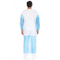HygoStar Blouse patient « Duo » avec perforations PP/PE, blanc-bleu