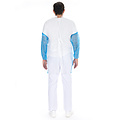 HygoStar Blouse patient « Duo » sans perforation PP/PE, blanc-bleu
