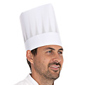 HygoNorm Chapeau de chef en papier gaufré, ouvert, sans couronne, blanc (21 cm)