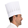 HygoNorm Chapeau de chef en papier gaufré, ouvert, sans couronne, blanc (21 cm)