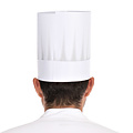 HygoNorm Chapeau de chef en papier gaufré, ouvert, sans couronne, blanc (21 cm)