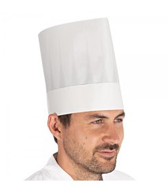 Toque de chef « Original » en papier absorbant, sans couronne, blanche (21 cm)