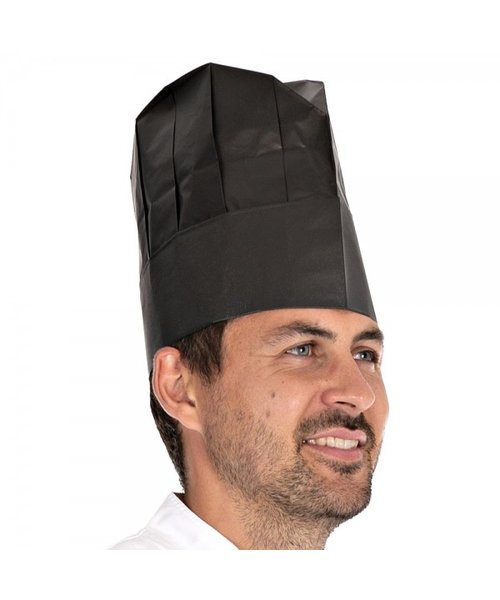 HygoStar Toque de chef ovale « Excellent » en papier noir (22 cm)