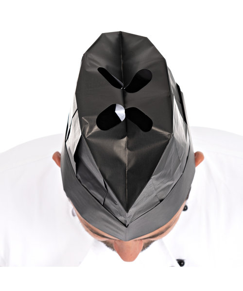 HygoStar Toque de chef ovale « Excellent » en papier noir (22 cm)