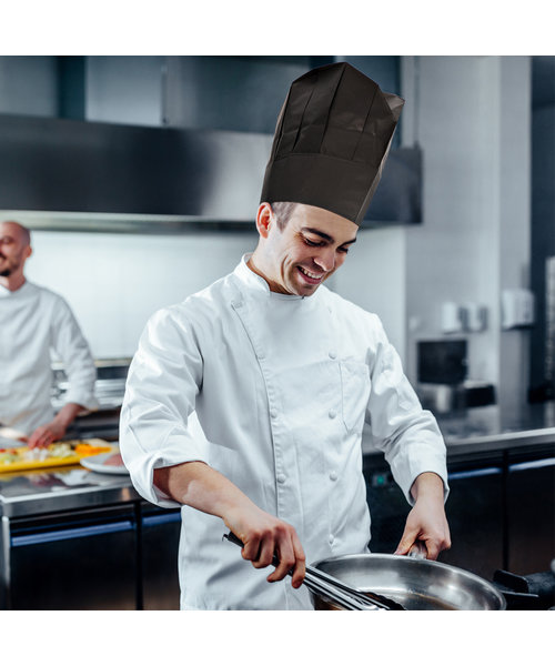 HygoStar Toque de chef ovale « Excellent » en papier noir (22 cm)