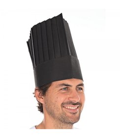 Toque de chef « Le Grand Chef » en viscose noire (25 cm)