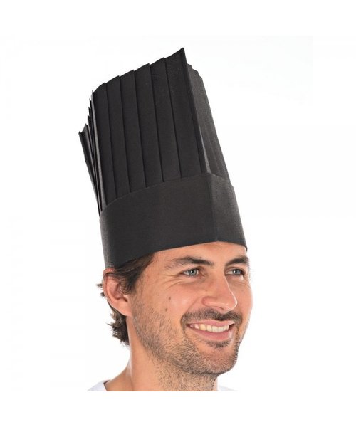 HygoStar Toque de chef « Le Grand Chef » en viscose noire (25 cm)
