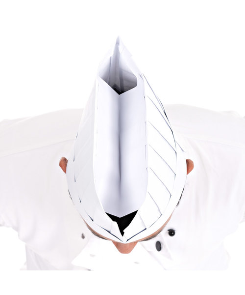 HygoStar Toque de chef « Le Chef » en papier avec bandeau anti-transpiration blanc (30 cm)
