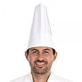 HygoStar Toque de chef « Le Chef » en papier avec bandeau anti-transpiration blanc (30 cm)