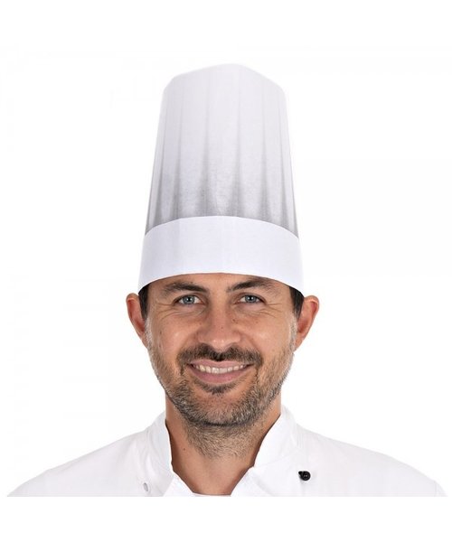 HygoStar Toque de chef « Extra » en viscose, ouverte, sans couronne, blanche (22 cm)