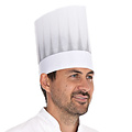 HygoStar Toque de chef « Extra » en viscose, ouverte, sans couronne, blanche (22 cm)