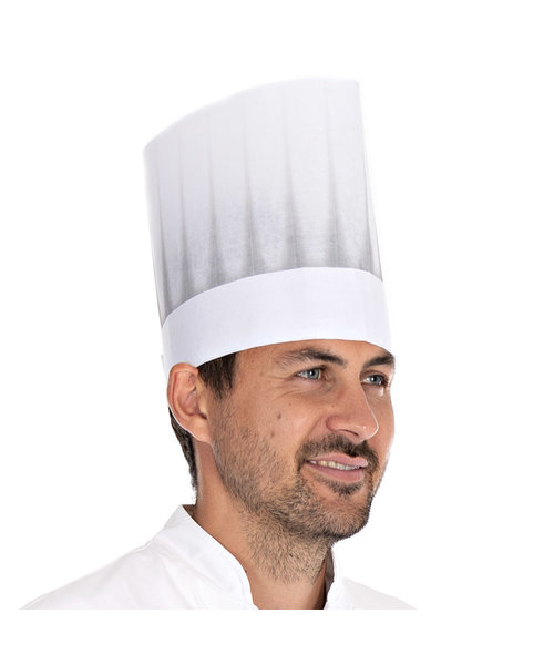 HygoStar Toque de chef « Extra » en viscose, ouverte, sans couronne, blanche (22 cm)
