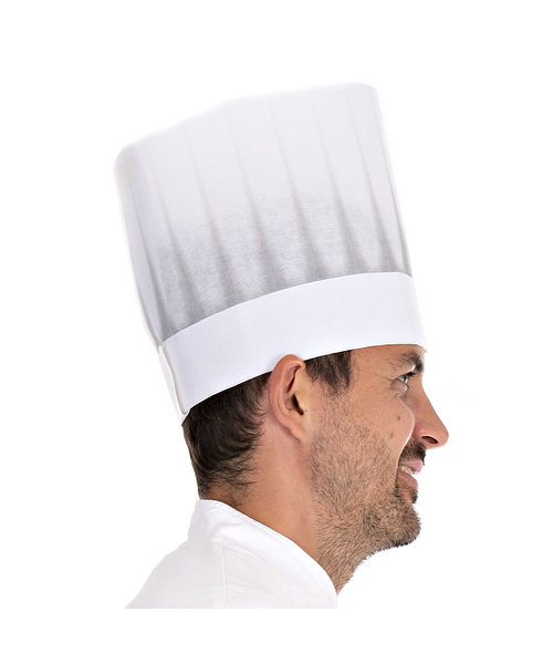 HygoStar Toque de chef « Extra » en viscose, ouverte, sans couronne, blanche (22 cm)