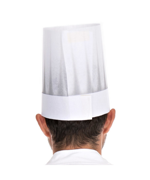 HygoStar Toque de chef « Extra » en viscose, ouverte, sans couronne, blanche (22 cm)