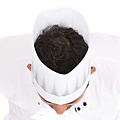 HygoStar Toque de chef « Extra » en viscose, ouverte, sans couronne, blanche (22 cm)