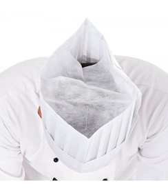 Koksmuts 'Le Grand Chef' viscose, geperforeerde kroon wit (25 cm)