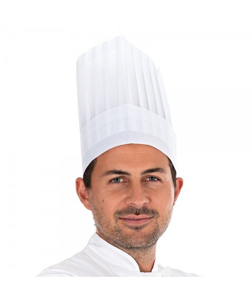 HygoStar Toque de chef « Le Grand Chef » en viscose, couronne perforée blanche (25 cm)
