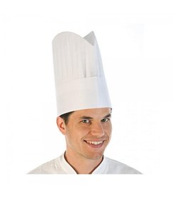 Toque de chef « Excellent » en papier gaufré blanc (22 cm)