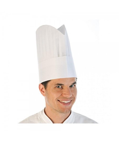 HygoNorm Toque de chef « Excellent » en papier gaufré blanc (22 cm)