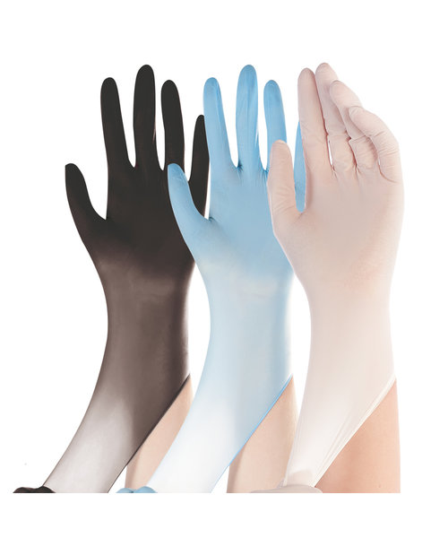 HygoStar Gants en nitrile SAFE SUPER STRETCH sans poudre, blancs