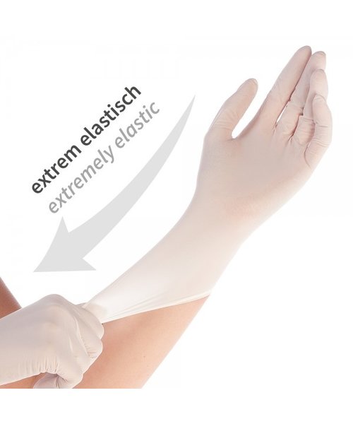 HygoStar Gants en nitrile SAFE SUPER STRETCH sans poudre, blancs