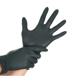 Gants en nitrile ALLFOOD SAFE sans poudre, couleur noire