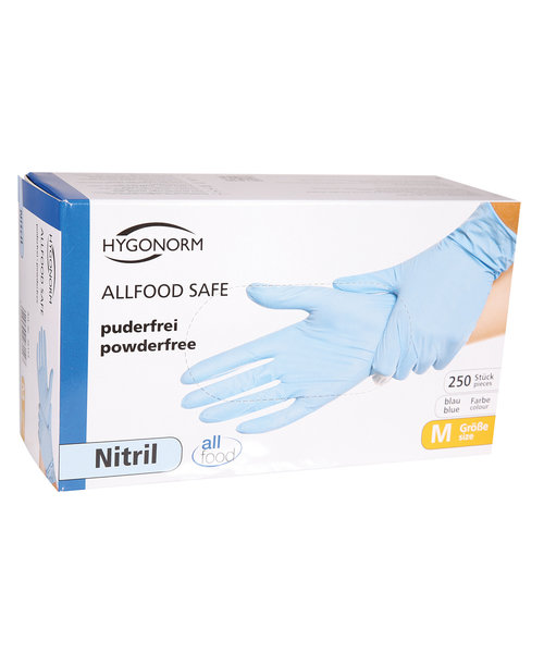 HygoNorm Gants en nitrile ALLFOOD SAFE sans poudre, bleus